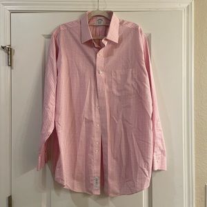 Brooks brothers pink red checkered shirt